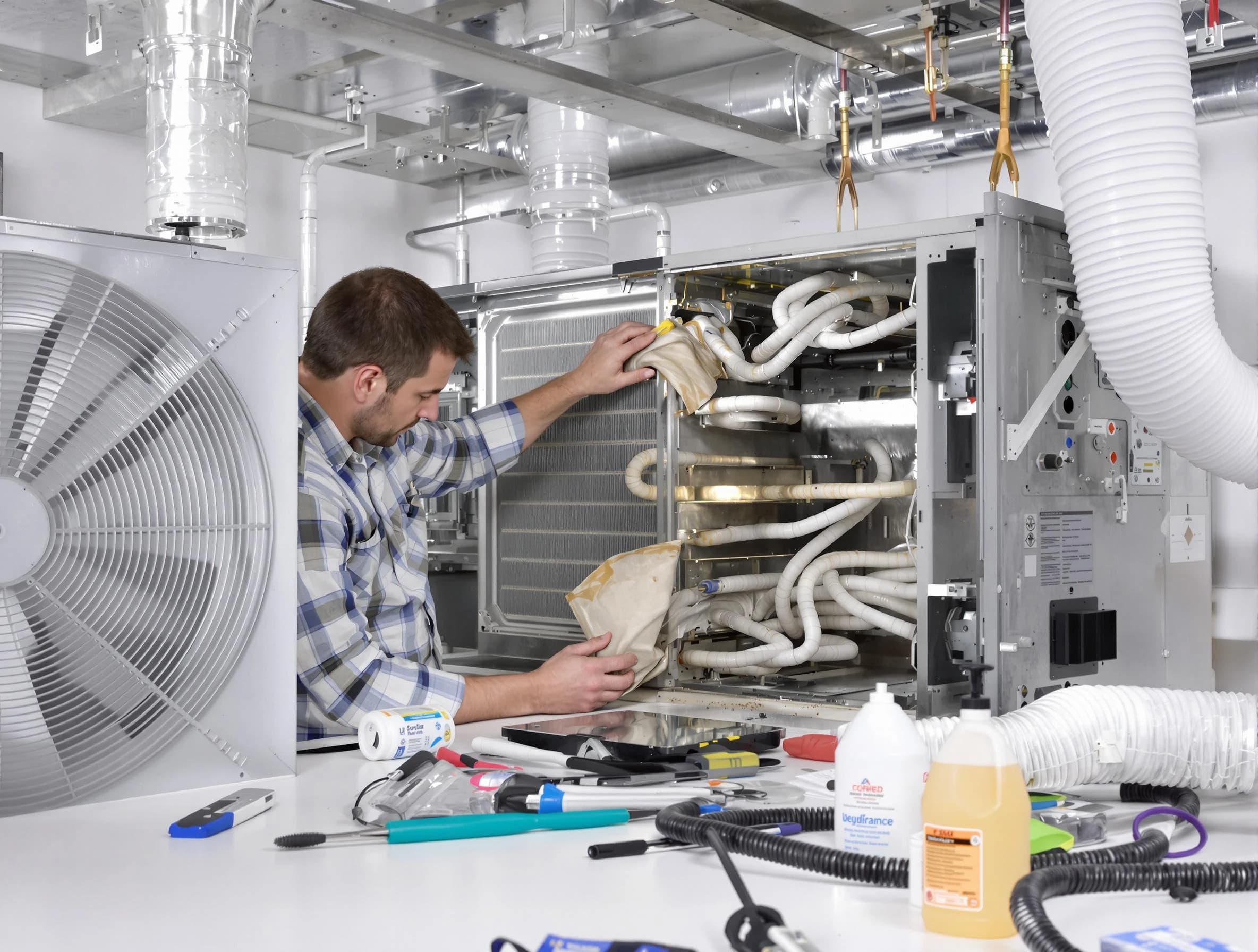 Kimberly Air Duct Cleaning specialist performing precision AC coil cleaning in Kimberly