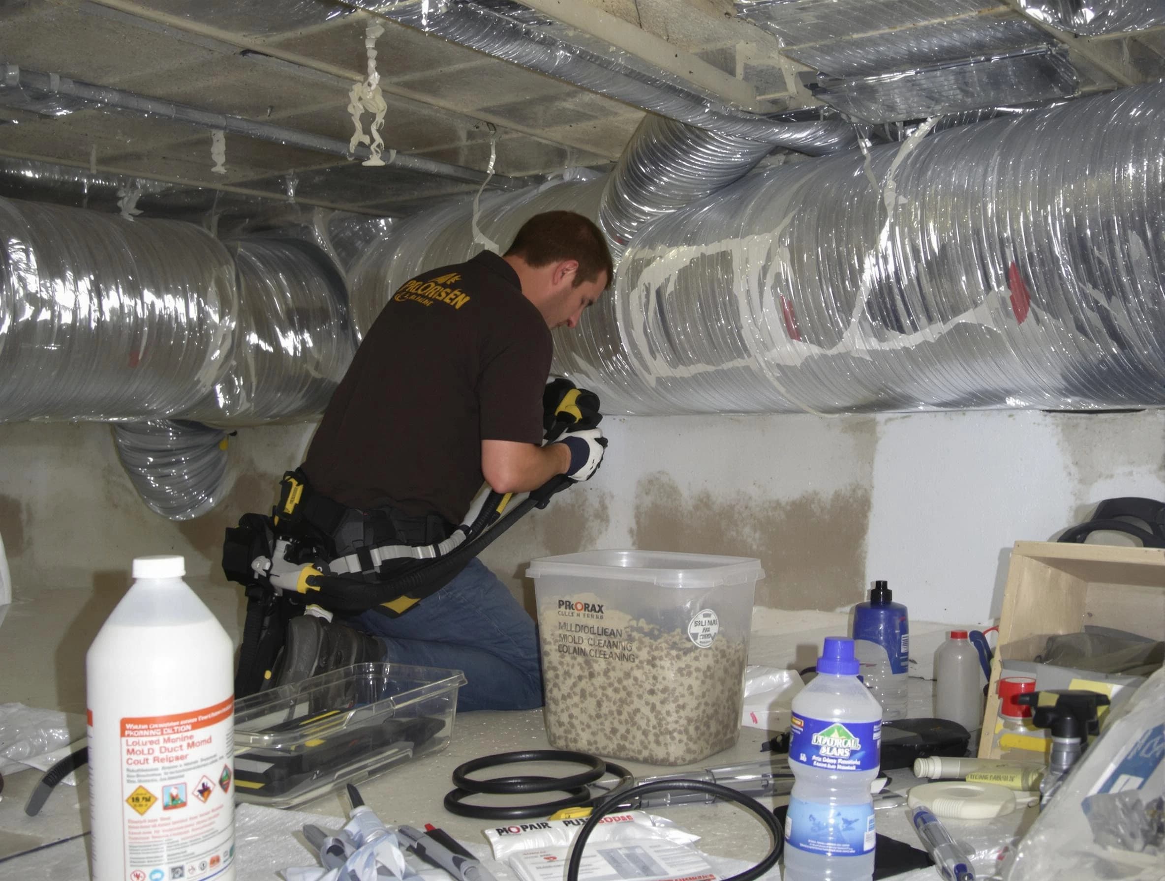 Kimberly Air Duct Cleaning specialist performing professional mold removal from air ducts in Kimberly