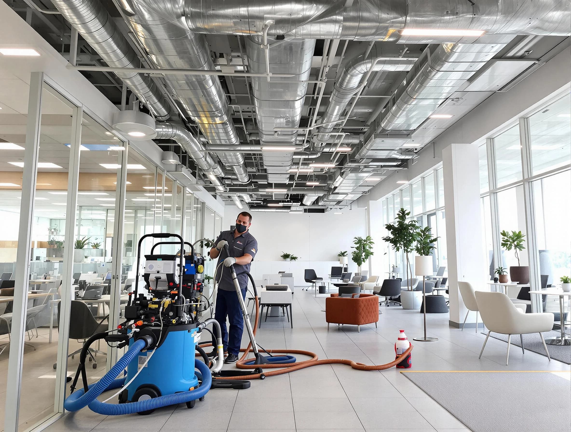 Kimberly Air Duct Cleaning team conducting comprehensive commercial duct cleaning at a business location in Kimberly