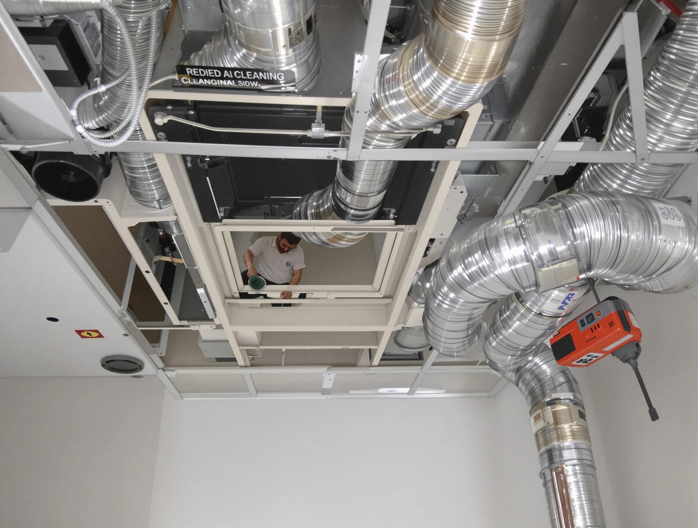 Kimberly Air Duct Cleaning technician performing detailed central duct system cleaning in Kimberly