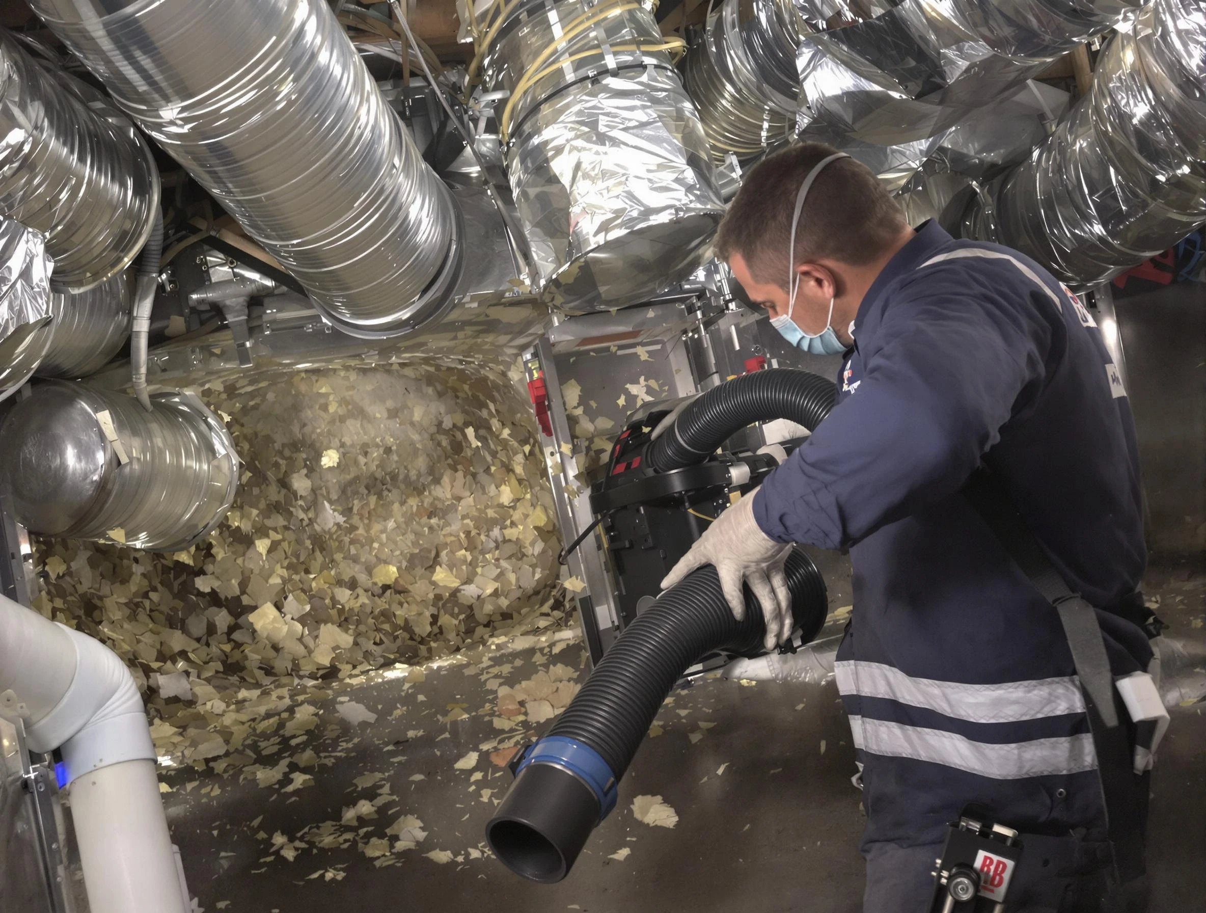Kimberly Air Duct Cleaning specialist operating negative pressure cleaning equipment for thorough duct maintenance in Kimberly